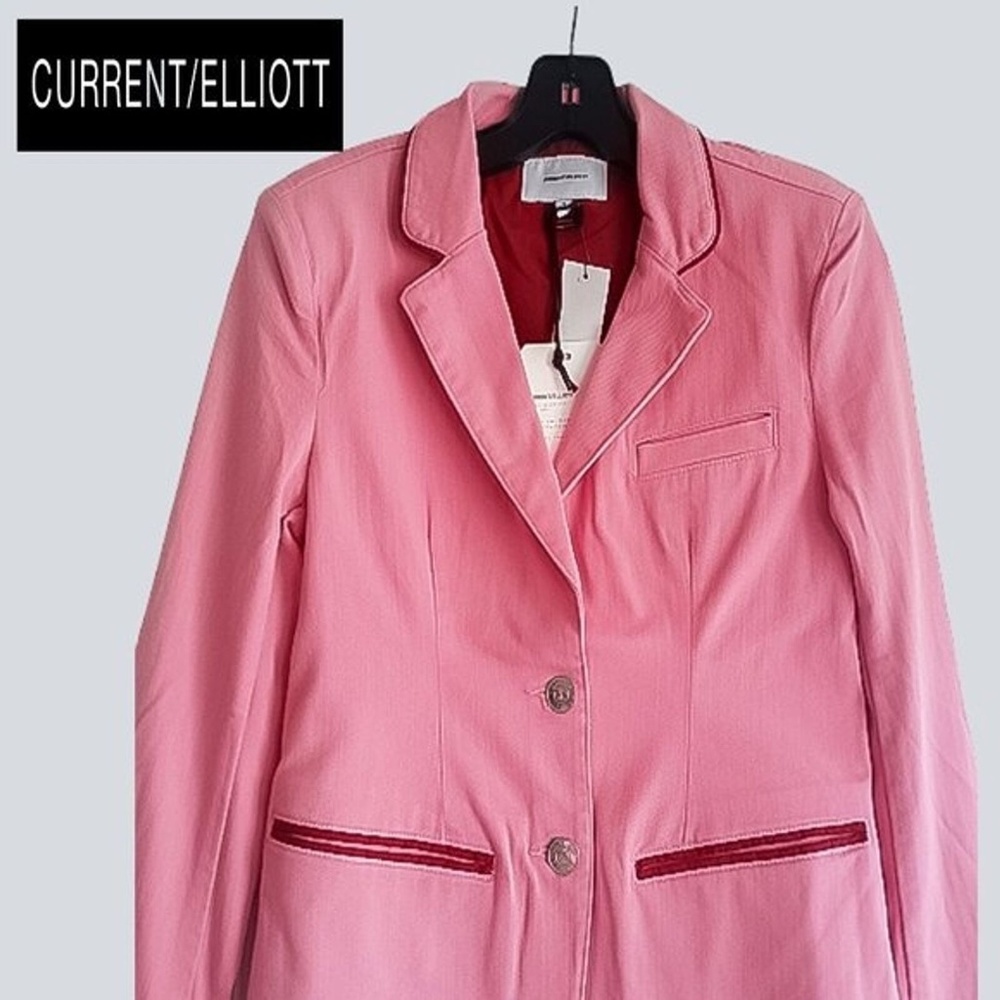 Current Elliott Denim Taxi Line jacket in Pink Sea. Size 3 or Large/10. NWT